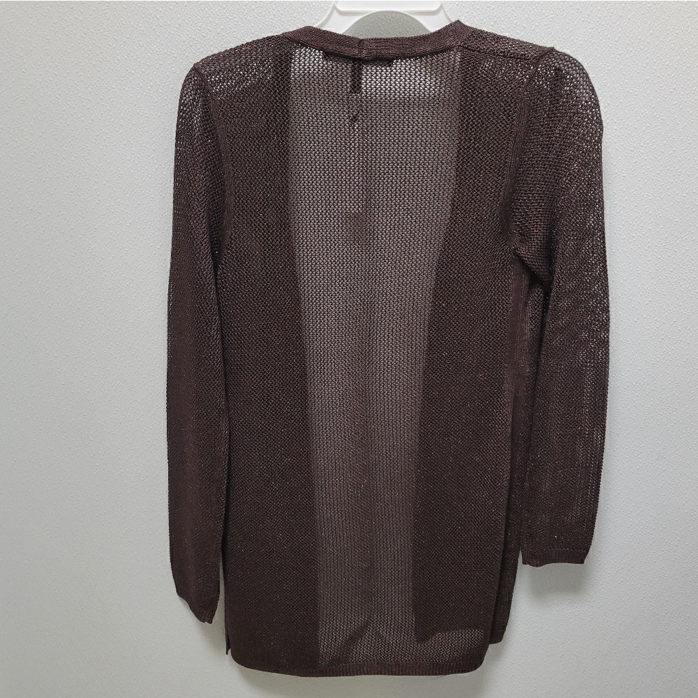 NWT White House Black Market Net Shimmer Coverup Open Knit Cardigan  Sweater XSP - Picture 5 of 5